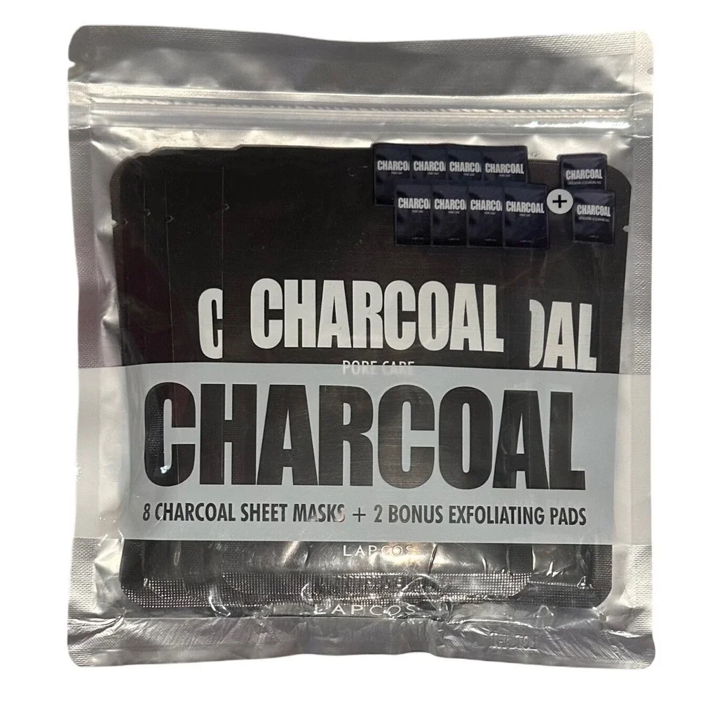 8 LAPCOS Charcoal Mask Set + 2 Exfoliating Mask